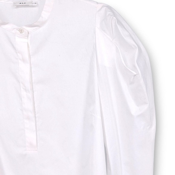 Revolve A.L.C. Robbie Top Women's 12 Mutton Sleeve White Puff Shoulder Blouse - Picture 6 of 14